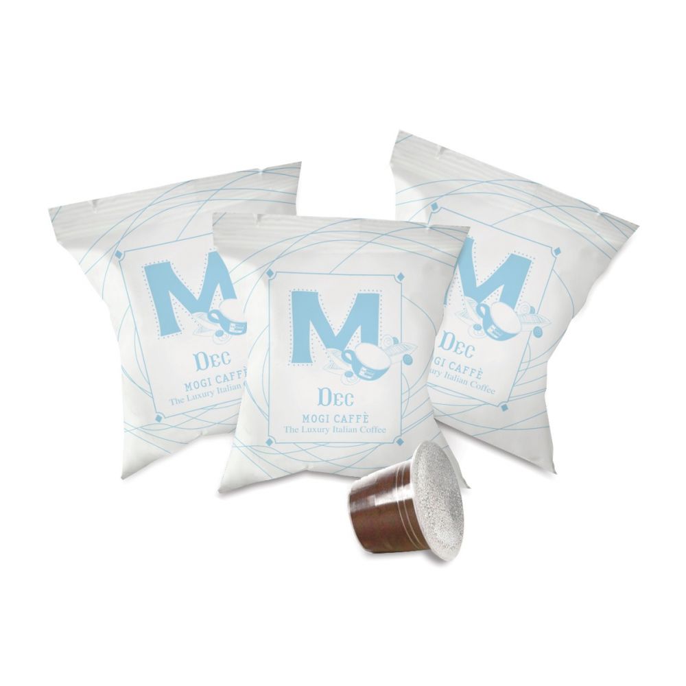 Dec coffee capsules pack – Nespresso compatible decaffeinated espresso blend by MOGI.