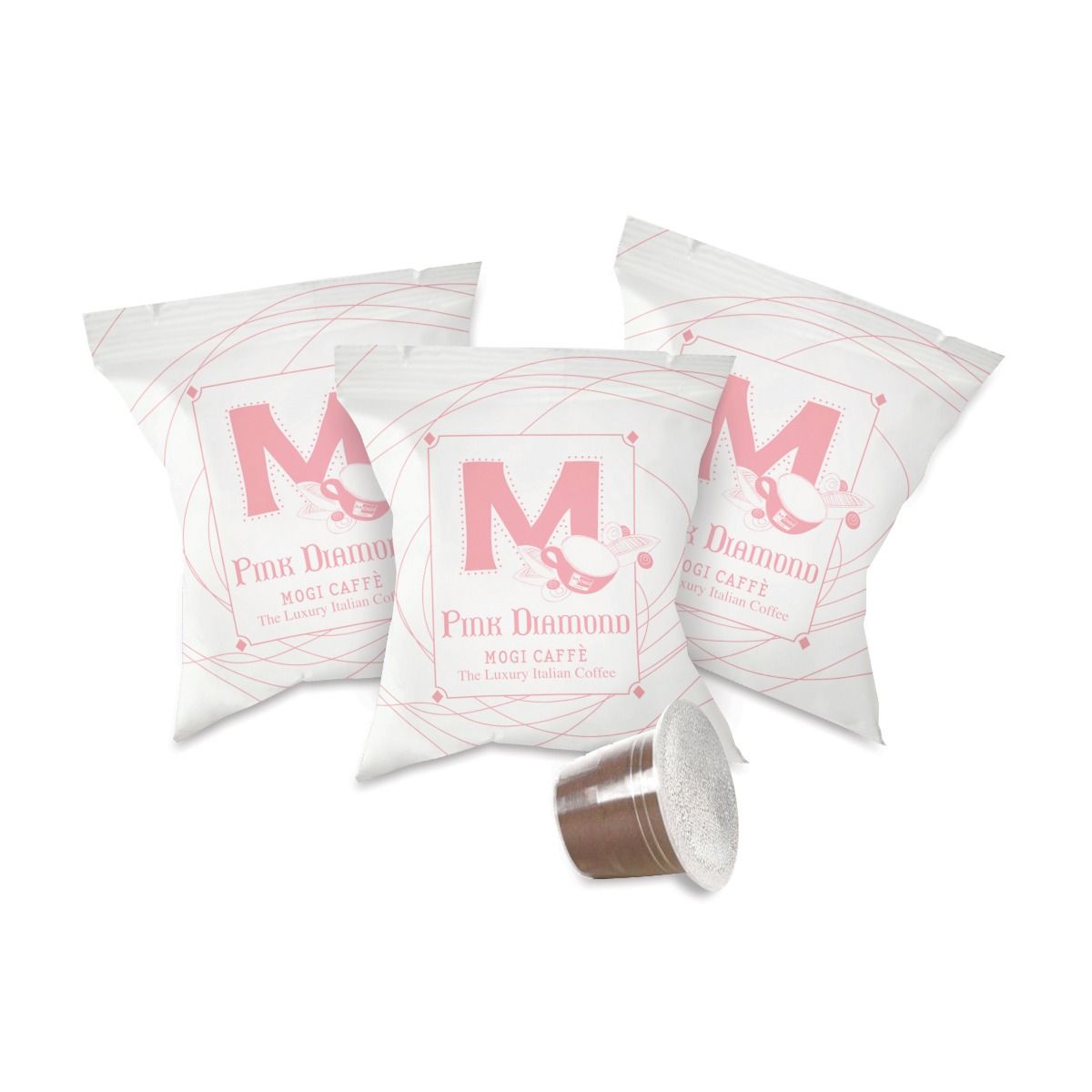 Pink Diamond coffee capsules pack – premium Nespresso compatible 100% Arabica by MOGI.