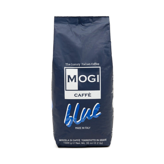 Blue Beans 1kg whole coffee beans pack – premium sustainable blend by MOGI.