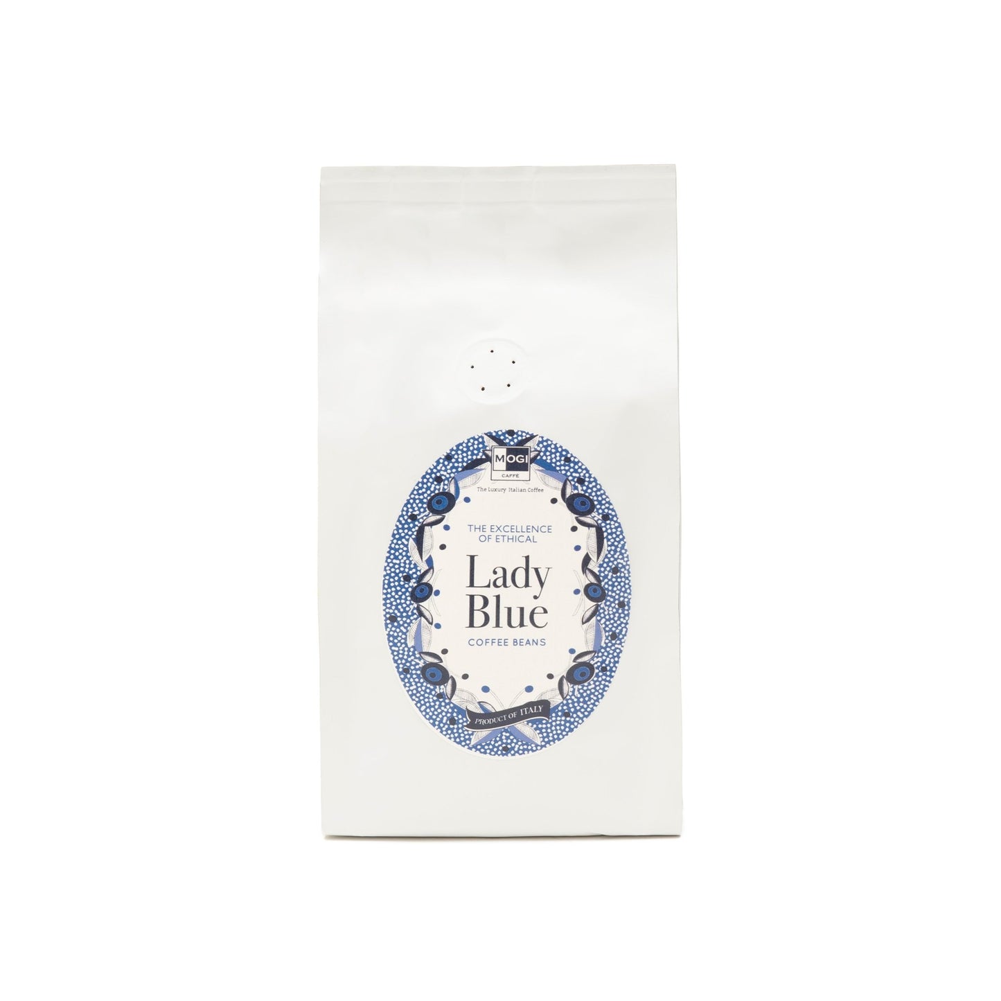 MOGI Lady Blue Beans organic Guatemalan whole coffee beans pack – sustainable female cooperative coffee.
