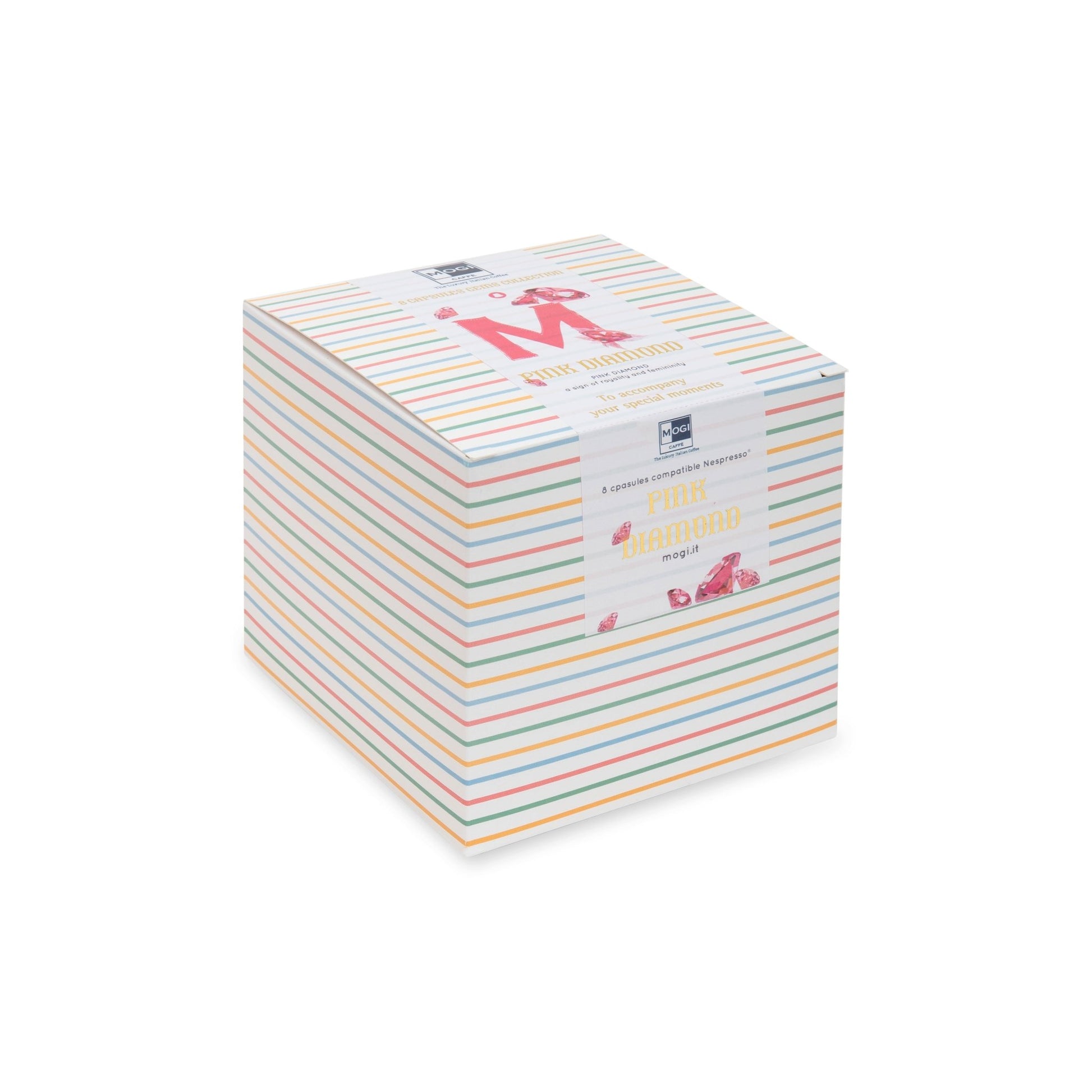Pink Diamond Box 8 coffee capsules pack – Nespresso compatible 100% Arabica premium espresso by MOGI.