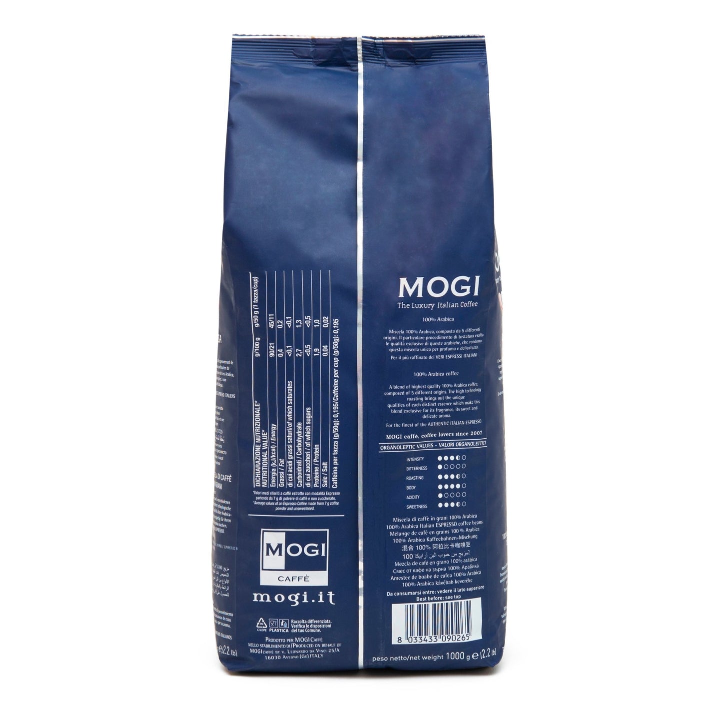 Quintessenza Beans 1kg whole coffee beans ready to grind for espresso or brewed coffee.