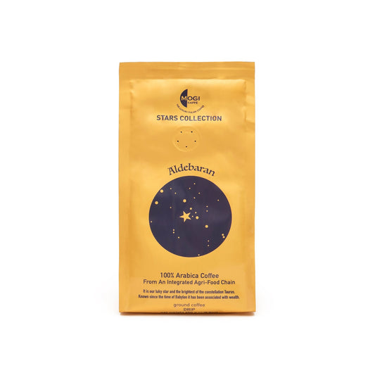Aldebaran Drip ground coffee pack – 100% Arabica drip coffee by MOGI.