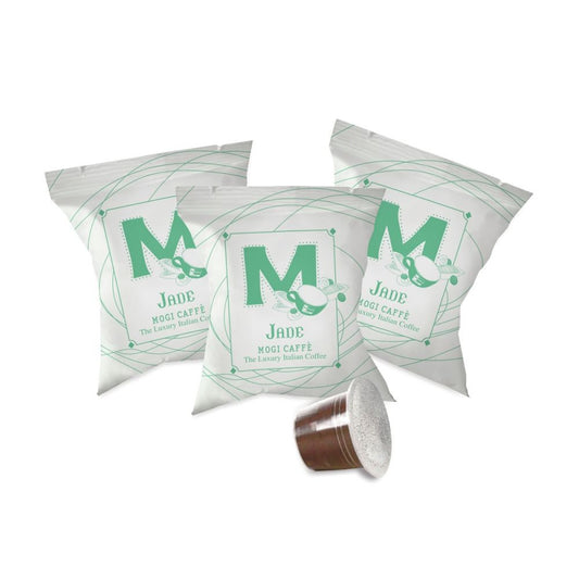 Jade coffee capsules pack – Nespresso compatible Arabica and Robusta espresso blend by MOGI.