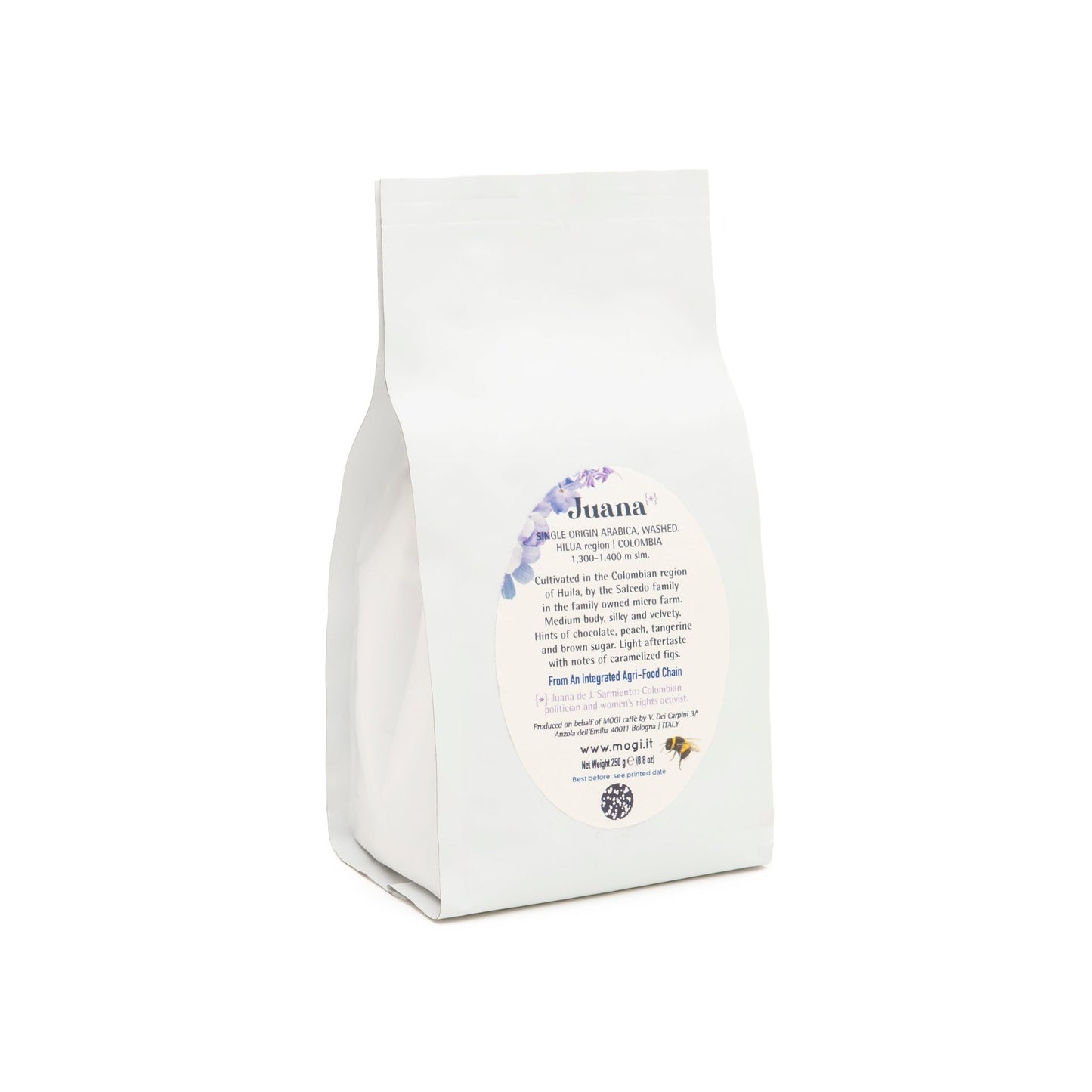 Juana Drip ground coffee packaging – premium Colombian Arabica coffee for drip brewing.